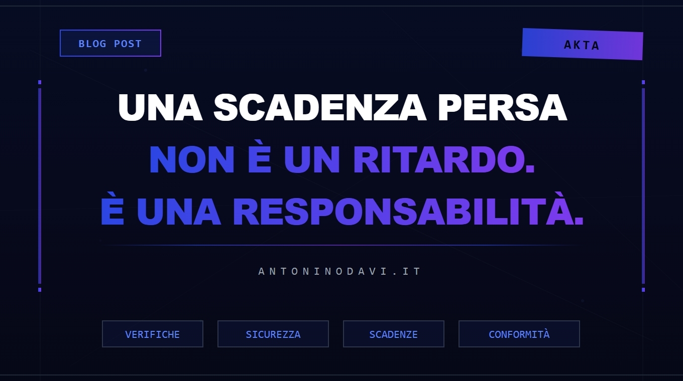 Una scadenza persa non è un ritardo, è una responsabilità — gestionale verifiche periodiche attrezzature