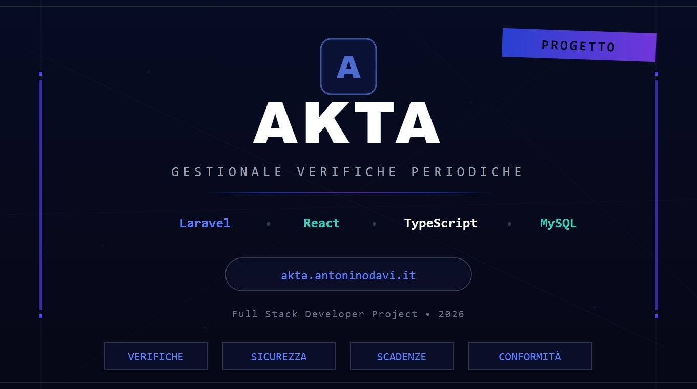 AKTA — Gestionale per le verifiche periodiche obbligatorie sulle attrezzature di lavoro