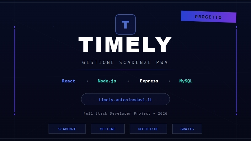 TIMELY — Un'app per non dimenticare più una scadenza